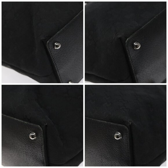 GUCCI GG Canvas Tote Bag Black Silver 120836 Auth - Picture 16 of 16